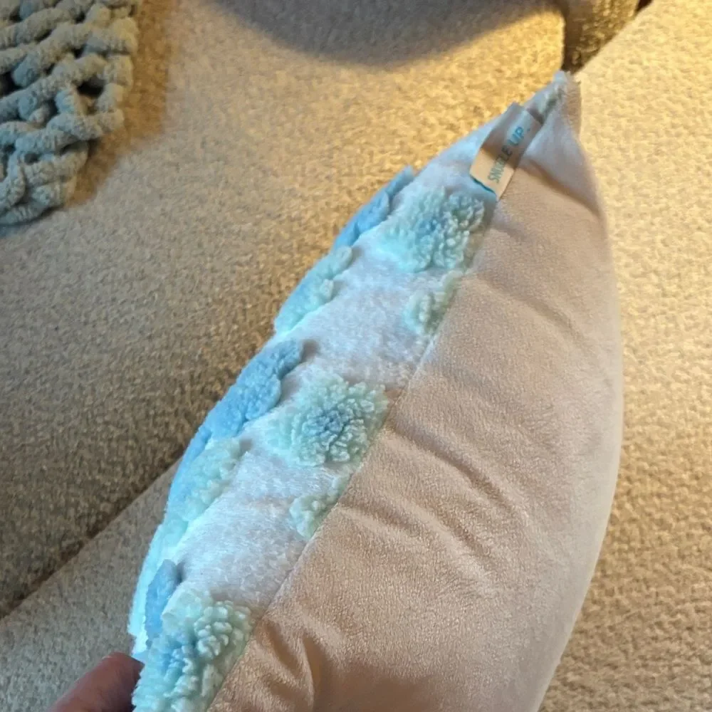 UGG Kookaburra Blue and Cream Textured Pillow